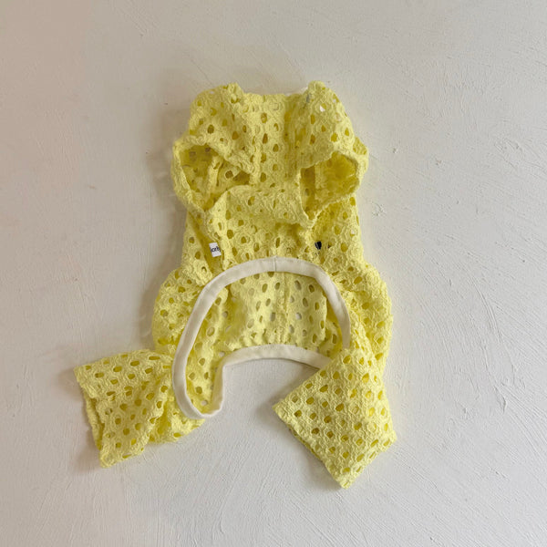 Breeze Lace Knit パフスリーブリボンオールインワン