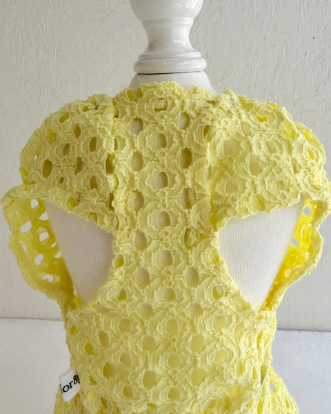 Breeze Lace Knit パフスリーブリボンオールインワン