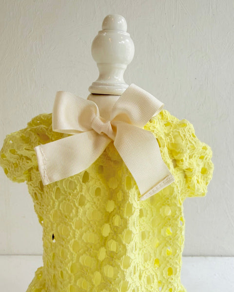 Breeze Lace Knit パフスリーブリボンオールインワン