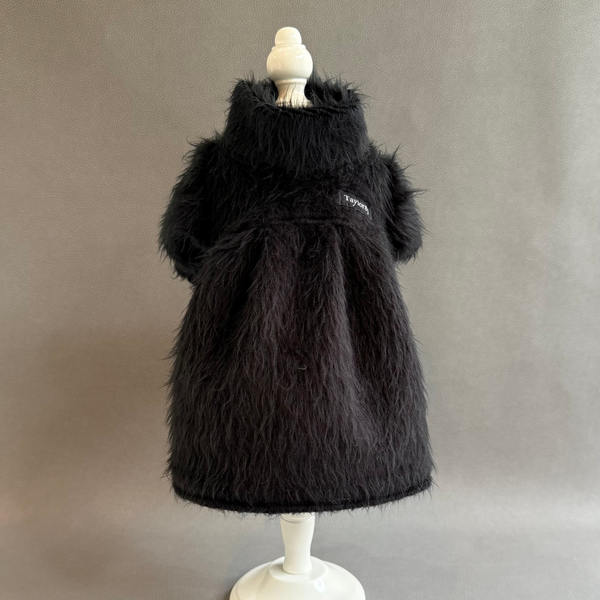 パフスリーブワンピース-シャギーニット