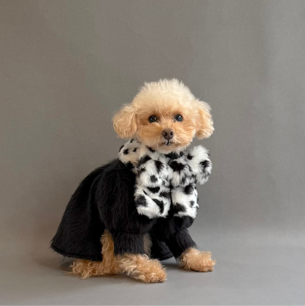 パフスリーブワンピース-シャギーニット