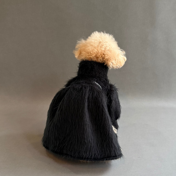 パフスリーブワンピース-シャギーニット