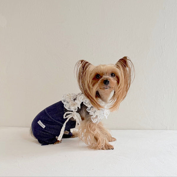 フリルスクエアベスト (フラワー刺繍チュール)