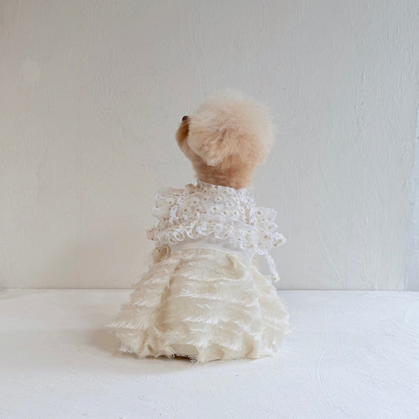 フリルスクエアベスト (フラワー刺繍チュール)