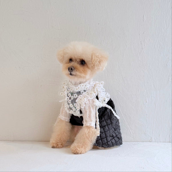 フリルスクエアベスト (フラワー刺繍チュール)