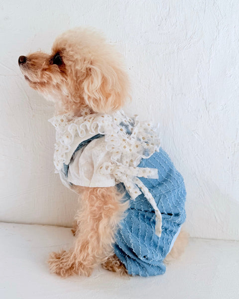 バレルサロペット (クラッシュフェザーデニム)