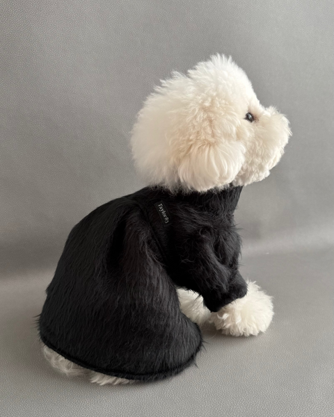 パフスリーブワンピース-シャギーニット